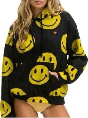 Aviator Nation Smiley on Repeat Size Medium Hoodie